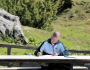 Ortstermin Seeben Alm – Gebaut werden Steinschlagschutz und Gastankanlage