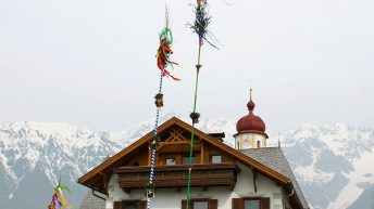 Palmsonntag in Mieming - Bis zu 8 Meter lang sind mitunter die Palmstangen. Foto: Knut Kuckel